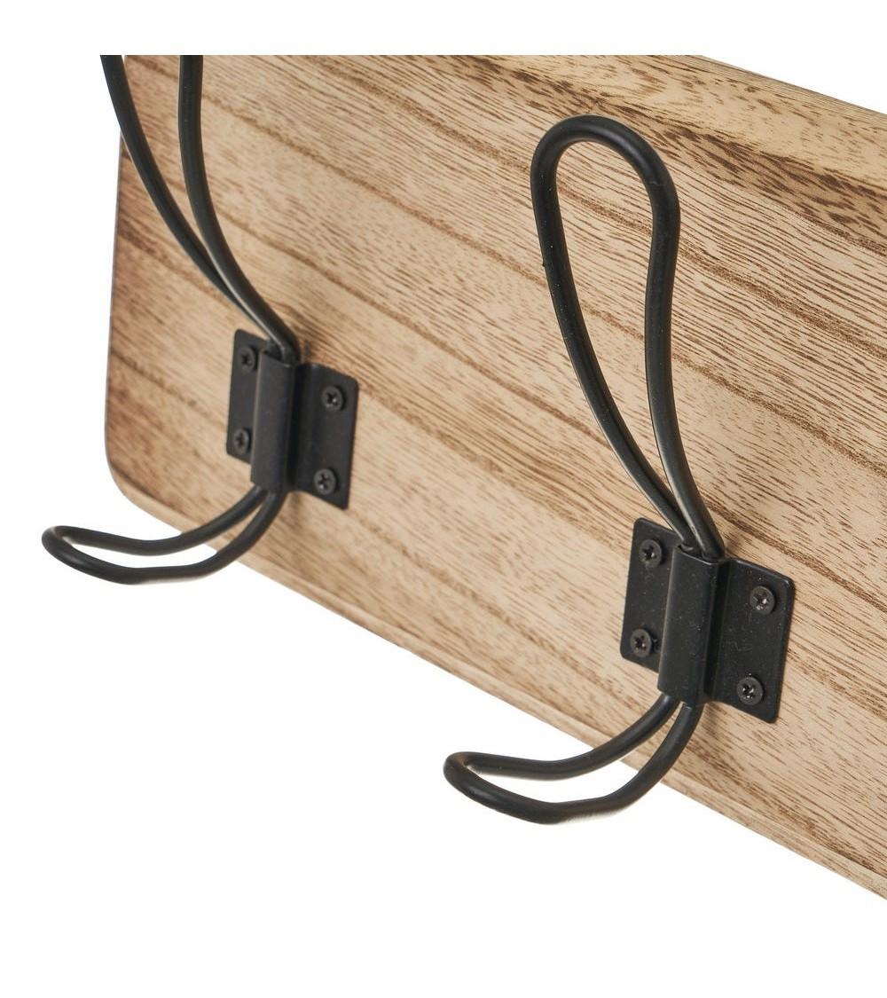 Dcasa Perchero De Pared 5 Colgador Madera Natural De 61x8 5x15 Cm