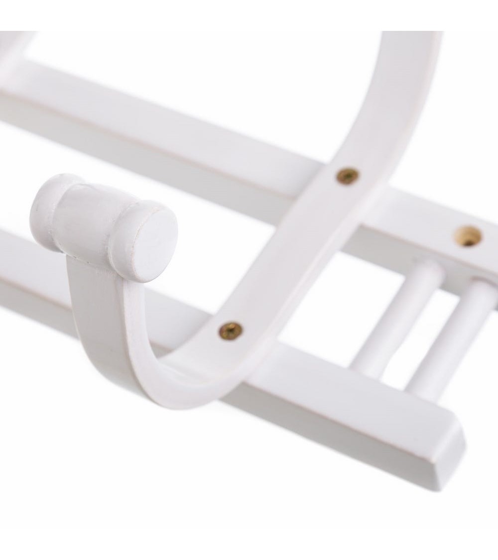 Dcasa Perchero De Pared Blanco De Madera Minimalista De 60x26 Cm
