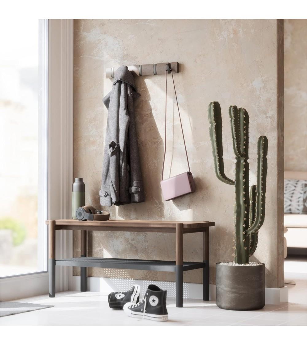 Dcasa Perchero De Pared Con 5 Ganchos Plegable Color Gris