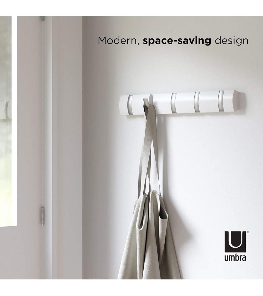 Dcasa Perchero De Pared Con Ganchos Plegable Color Blanco 5 Colgador Plegable