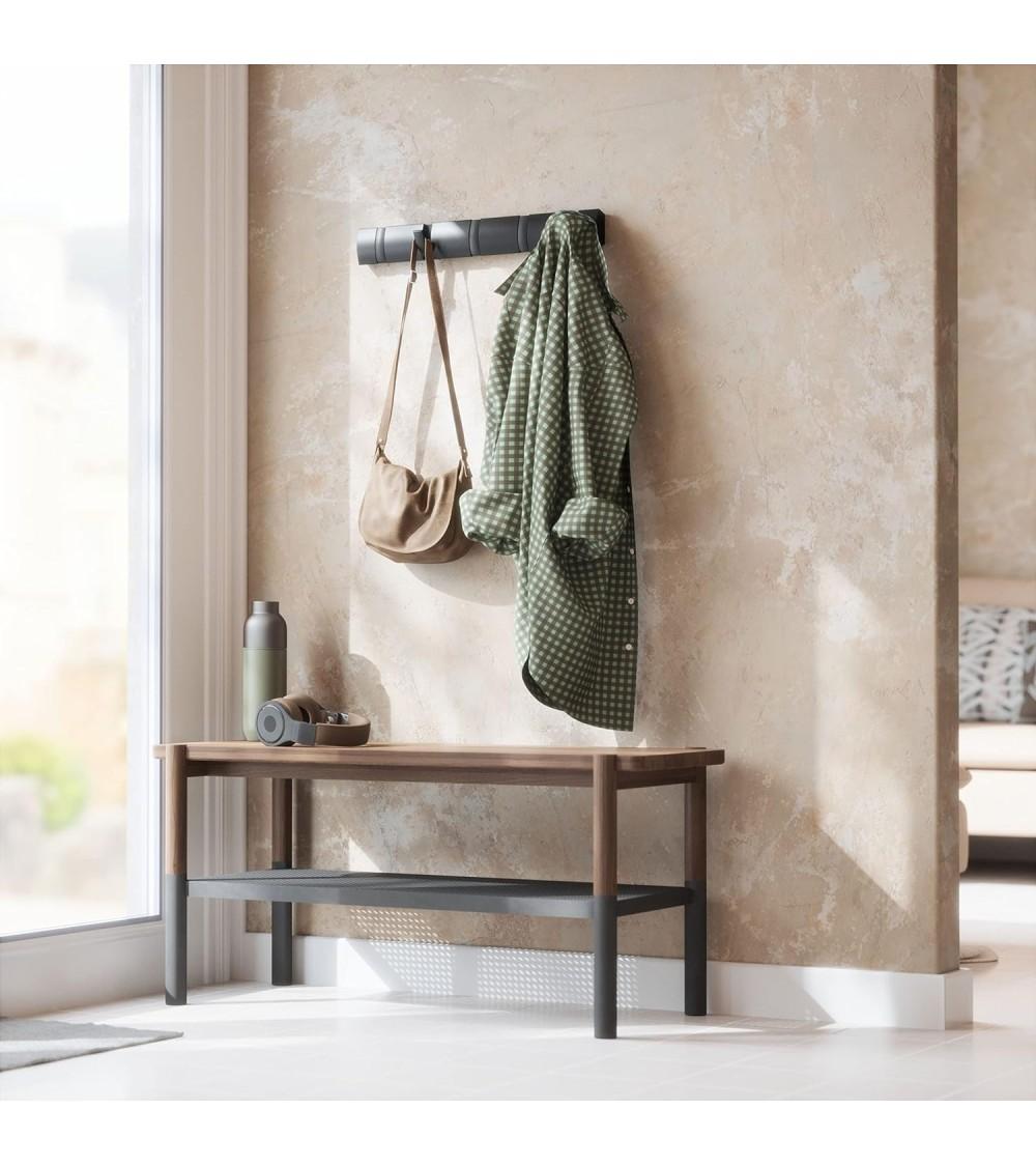 Dcasa Perchero De Pared Con Ganchos Plegable Color Negro 5 Ganchos Plegable