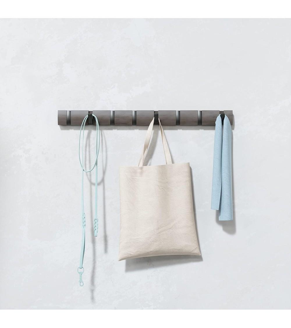 Dcasa Perchero De Pared Gancho 8 Ganchos Plegable Color Gris/Peltre