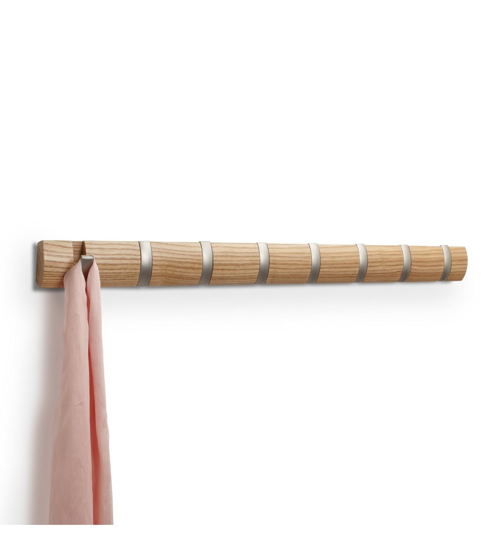 Dcasa Perchero de pared Gancho 8 Ganchos plegable color Natural