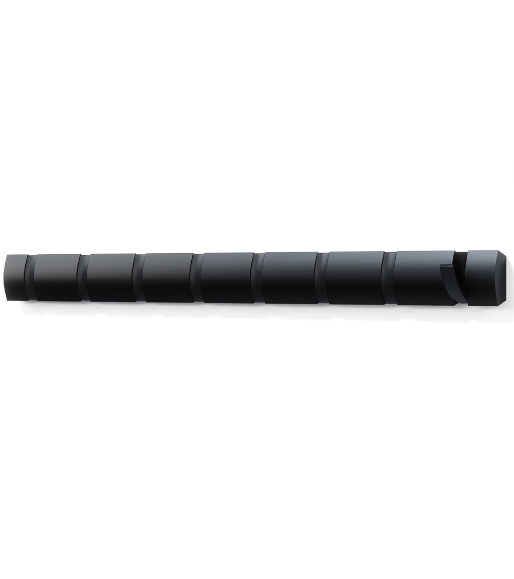 Dcasa Perchero de pared Gancho 8 Ganchos plegable negro