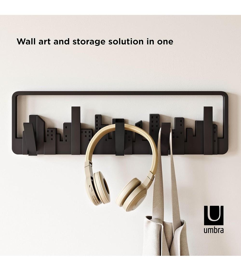 Dcasa Perchero De Pared Skyline Multi Negro Factory Con 5 Canchos