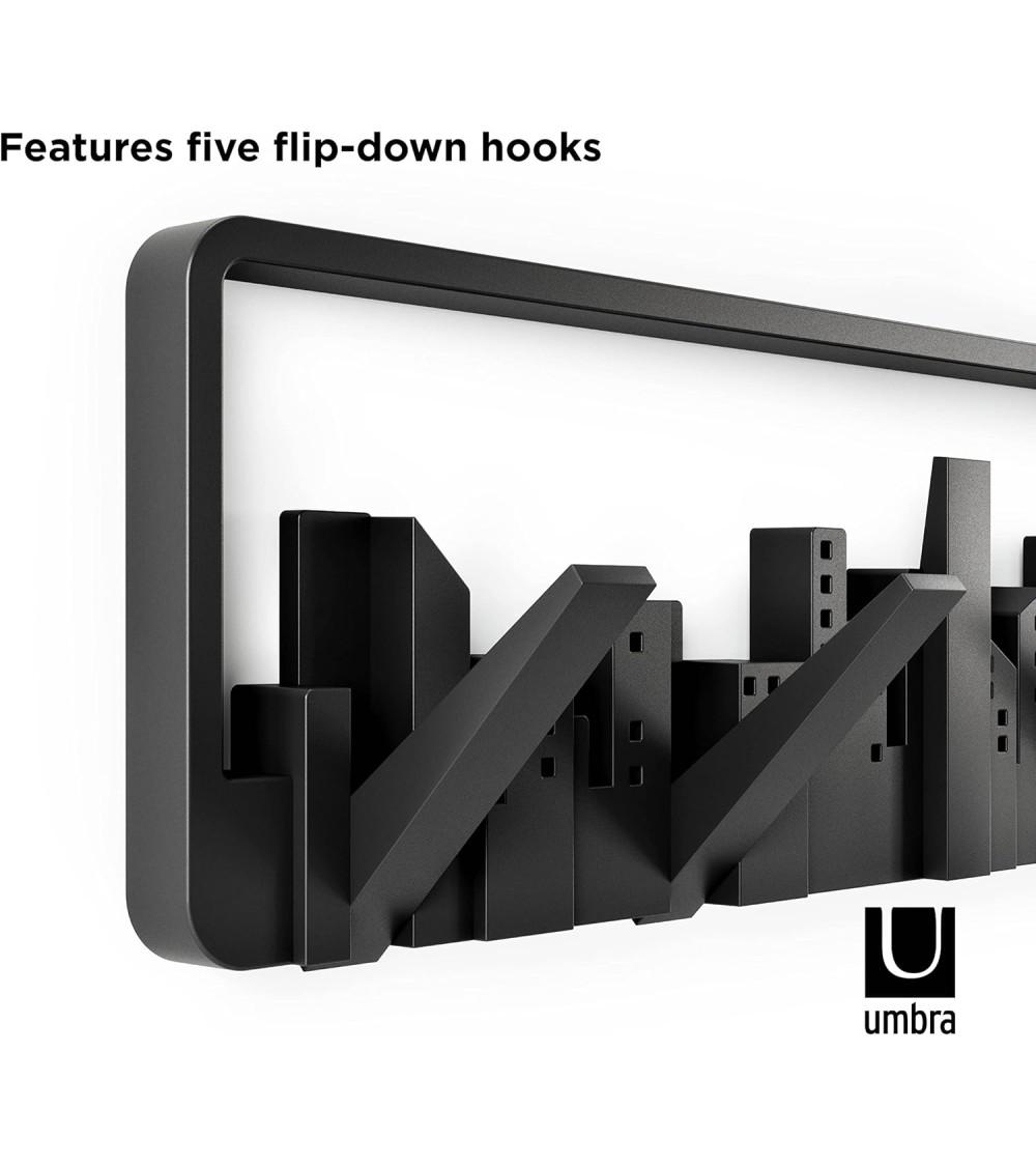 Dcasa Perchero De Pared Skyline Multi Negro Factory Con 5 Canchos