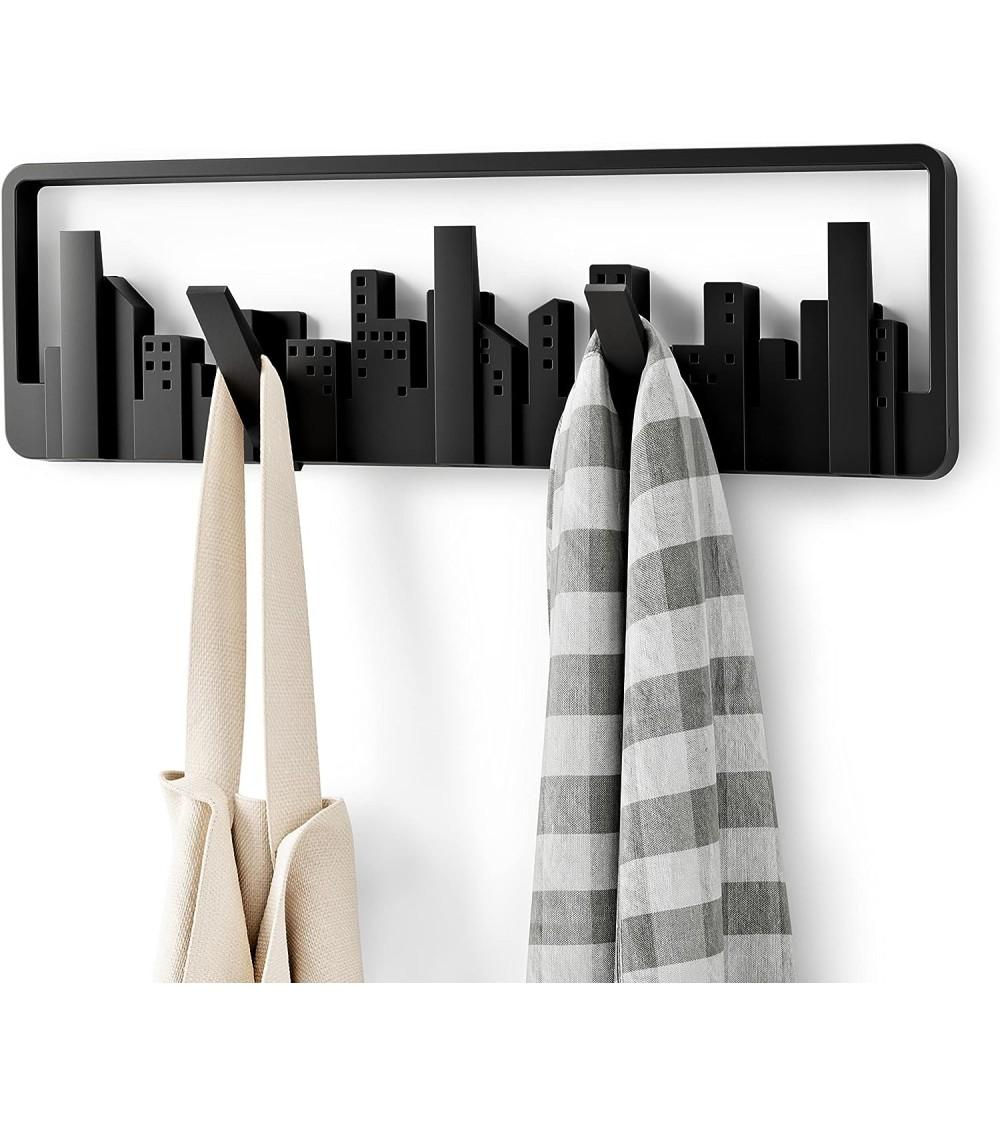 Dcasa Perchero de pared Skyline Multi Negro Factory con 5 Canchos