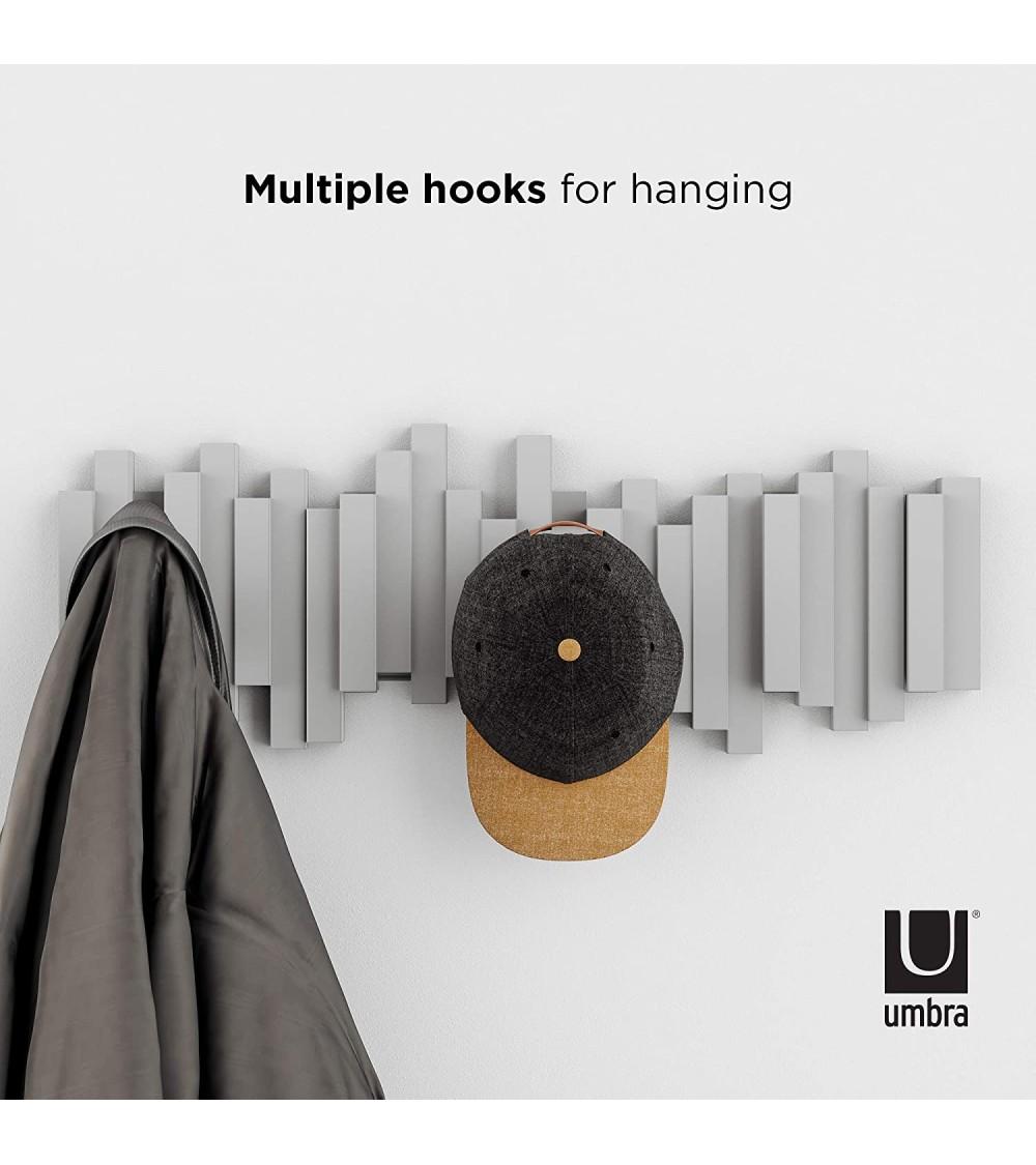 Dcasa Perchero Decorativo De Pared Con 5 Ganchos Sticks Gris Ganchos Plegable