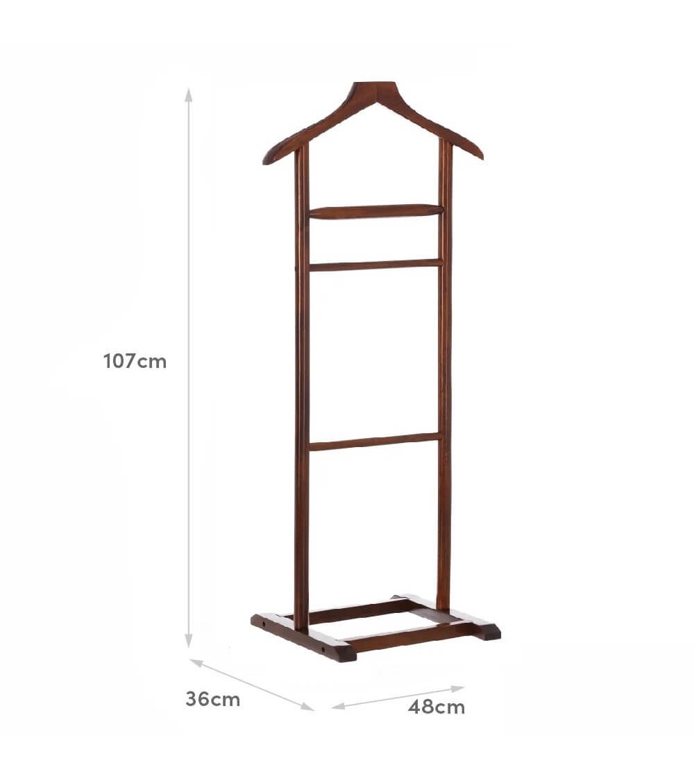 Dcasa Perchero Galán De Noche Marron De Madera De álamo Y Abedul De 48x36x107 Cm