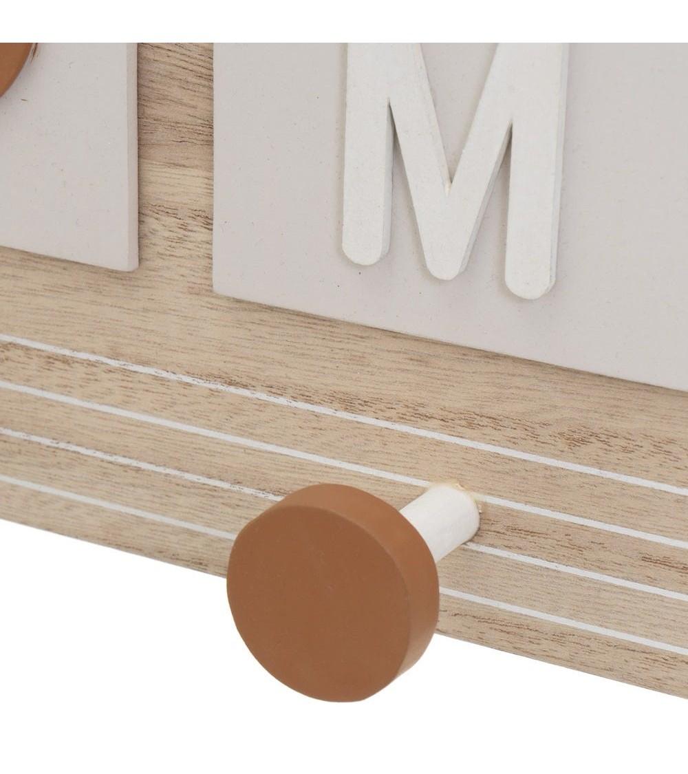 Dcasa Perchero Home Con 4 Colgadores Color Madera Natural De 40x6x15 Cm