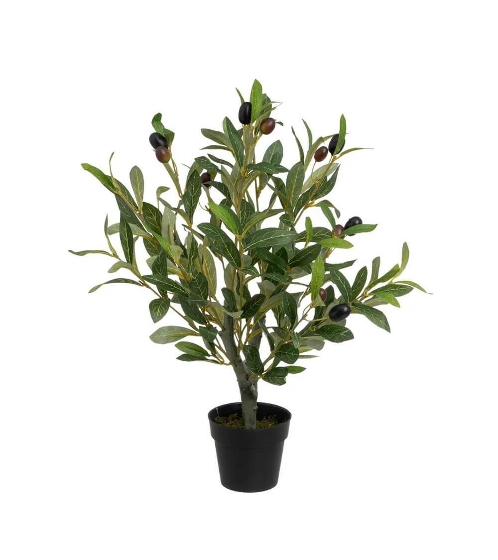 Dcasa Planta artificial olivo verde de plástico de 50 cm