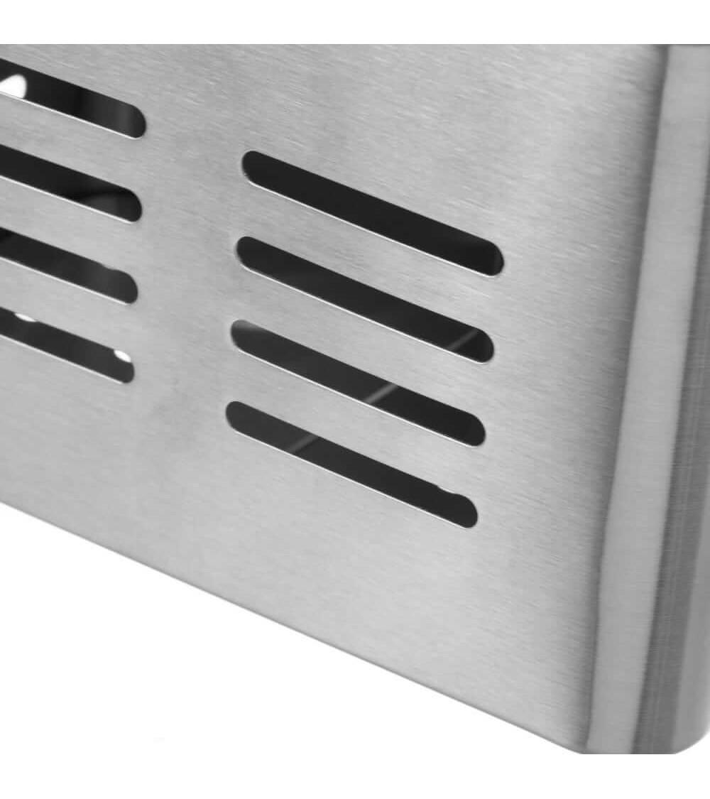 Dcasa Porta Utensilios Doble De Acero Inoxidable Plateado De 16x9x13 Cm