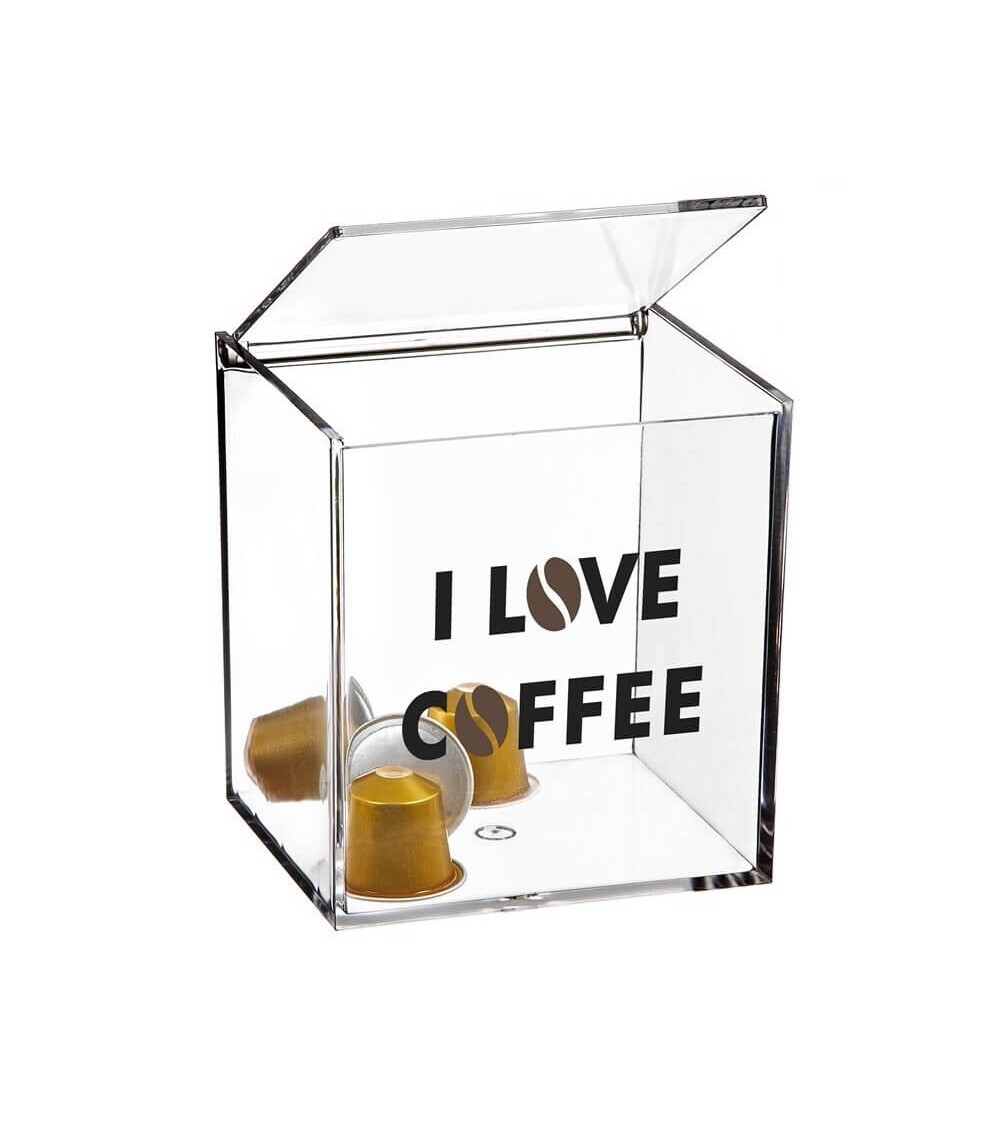 Dcasa Portacapsulas Metacrilato para Capsulas de Cafe Nespresso o Dolcegusto I LOVE COFFEE