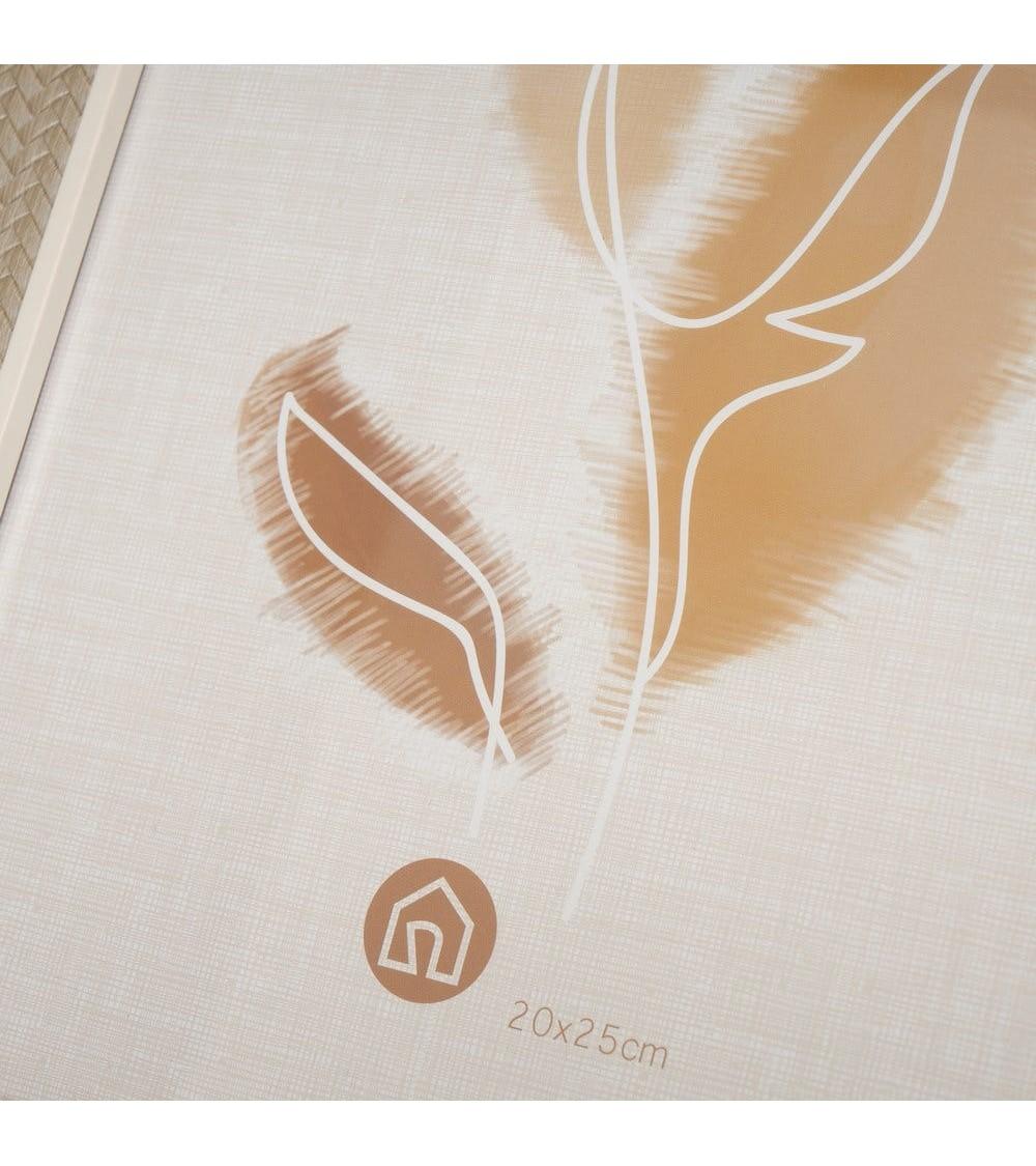 Dcasa Portafotos De Cenefa Gris De Cristal Y Plástico Para Foto De 20x25 Cm