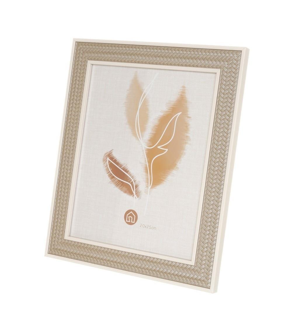 Dcasa Portafotos de cenefa gris de cristal y plástico para foto de 20x25 cm