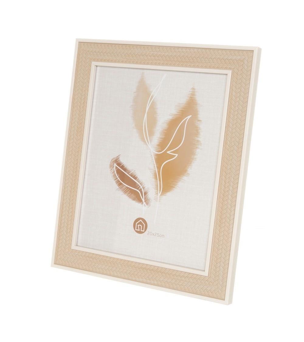 Dcasa Portafotos de cenefa natural de cristal y plástico para foto de 20x25 cm