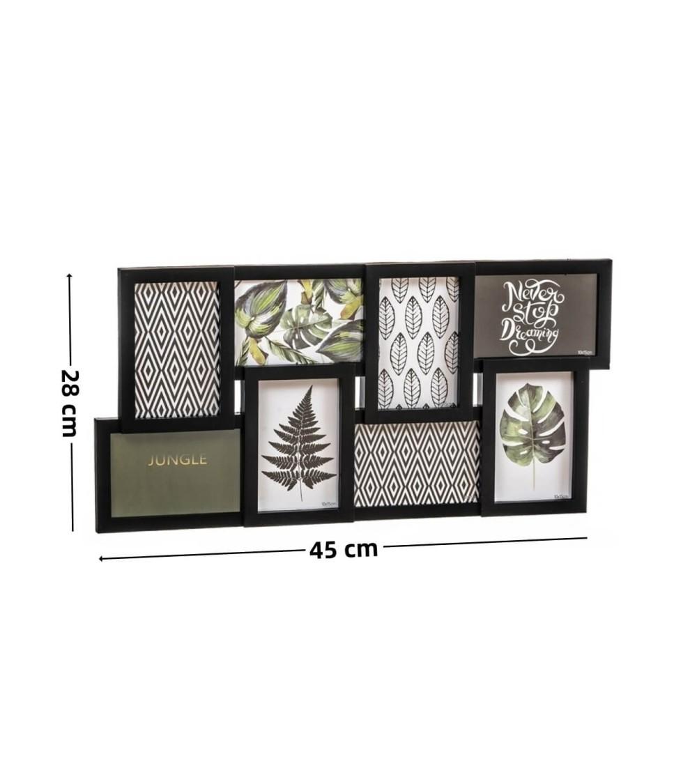Dcasa Portafotos Multiple De Pared Para 8 Fotos De 10x15 Plastico Negro