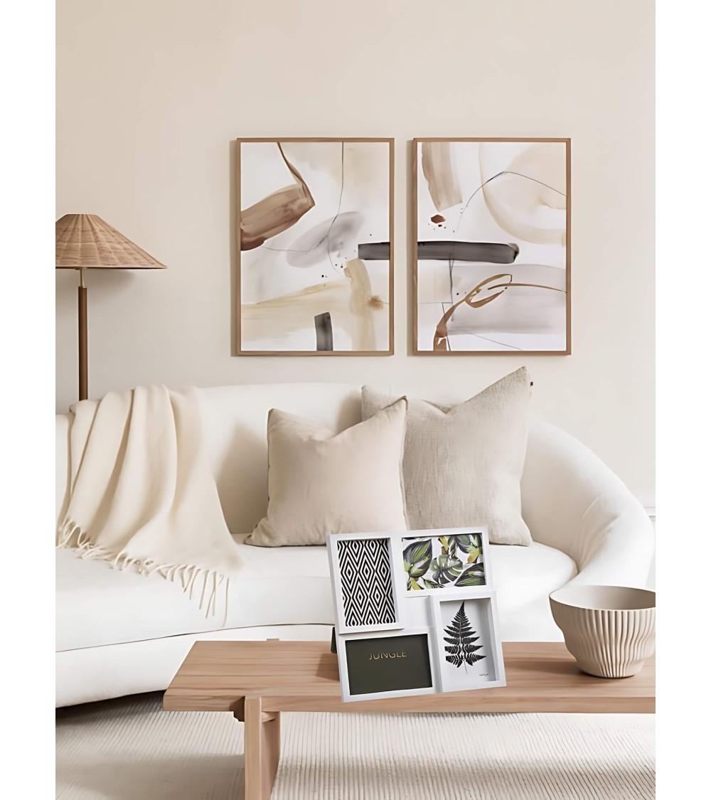 Dcasa Portafotos Multiple Para 4 Fotos De 10x15 Plastico Blanco Sobremesa