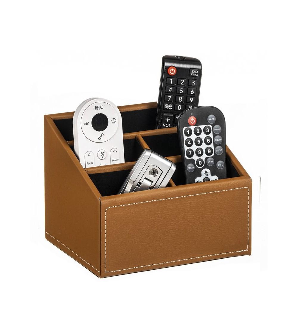 Dcasa Portamandos Camel Nordica Piel Soporte Para Mando A Distancia Con 5 Bolsillos