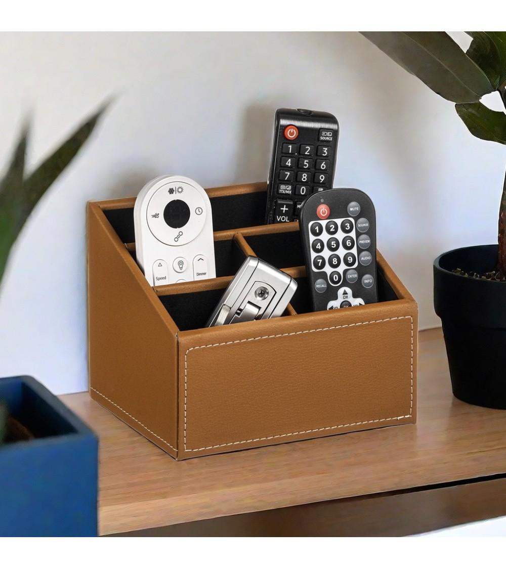 Dcasa Portamandos Camel Nordica Piel Soporte Para Mando A Distancia Con 5 Bolsillos