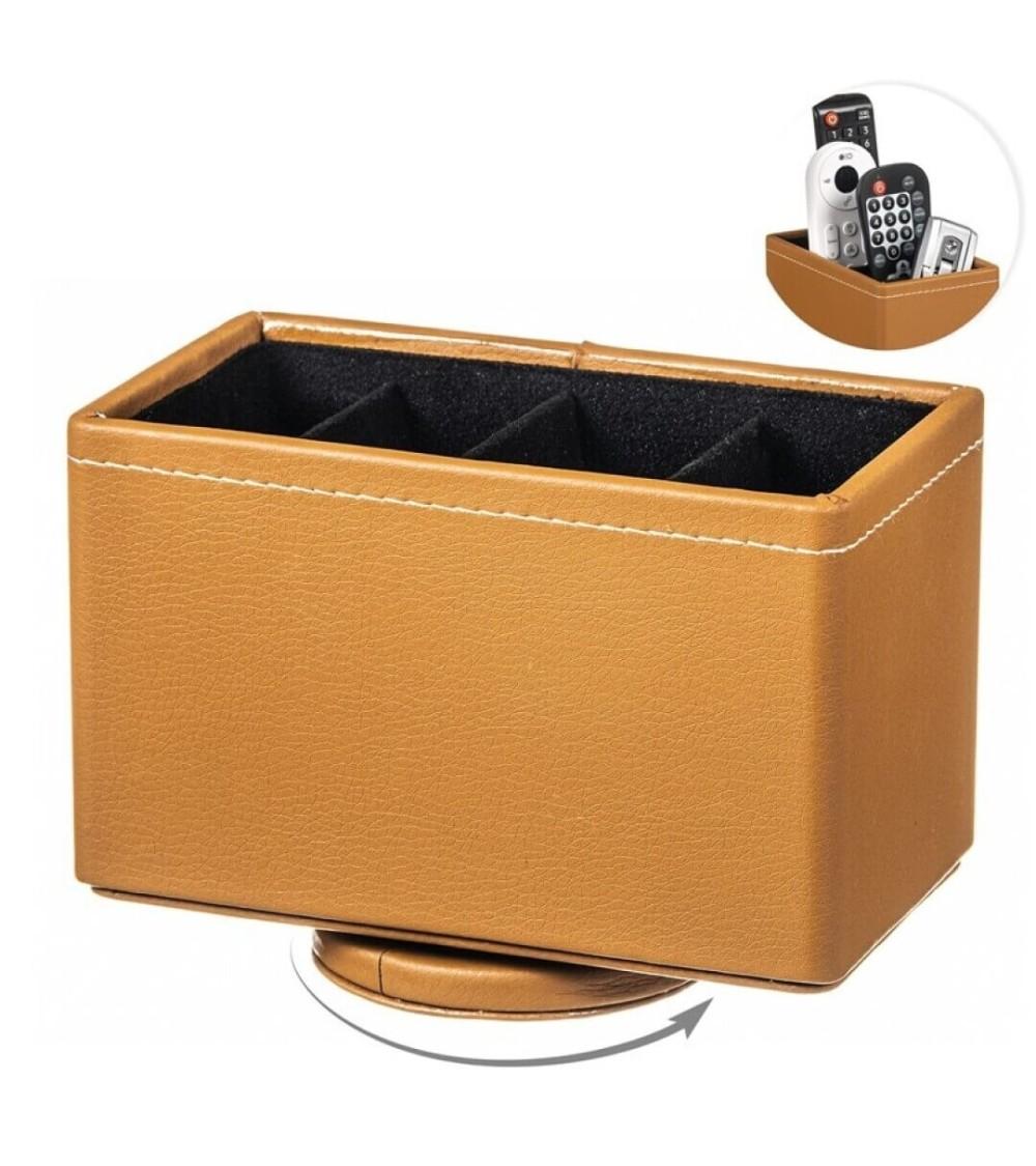 Dcasa Portamandos giratorio en polipiel camel 4 compartimentos