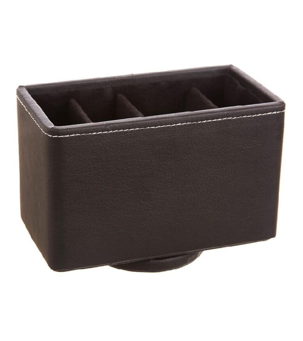 Dcasa Portamandos giratorio en polipiel marron 4 compartimentos