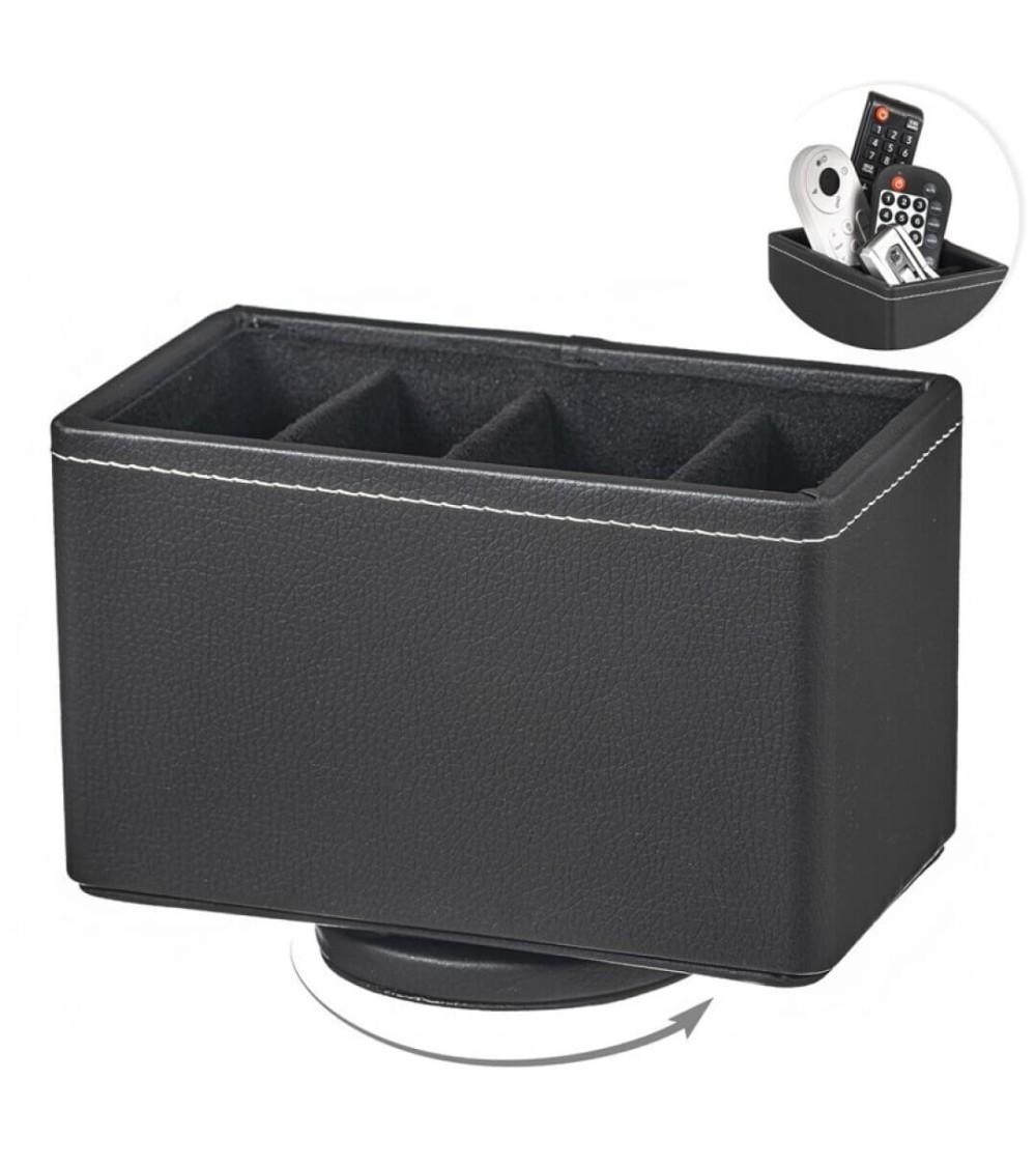 Dcasa Portamandos giratorio en polipiel negro 4 compartimentos
