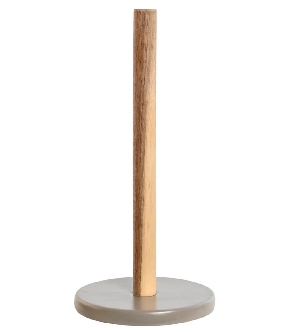 Dcasa Portarrollos acacia gres de color gris para mesa de cocina