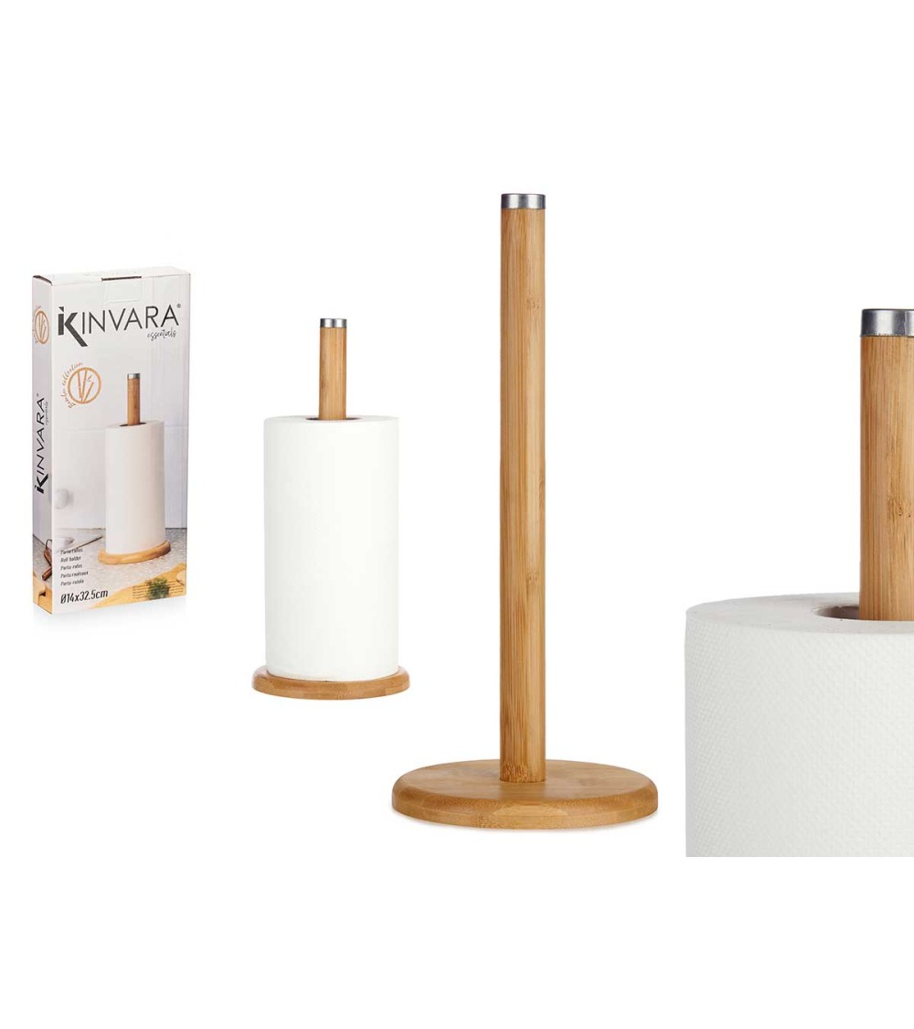 Dcasa Portarrollos Bambu Natural Marrón Nórdico Para Mesa De Cocina