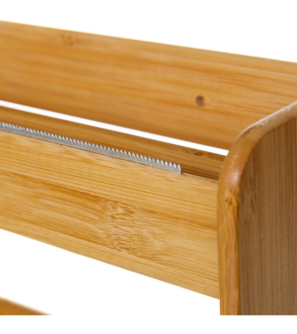 Dcasa Portarrollos De Pared Marrón De Bambú De 36x10x26 Cm