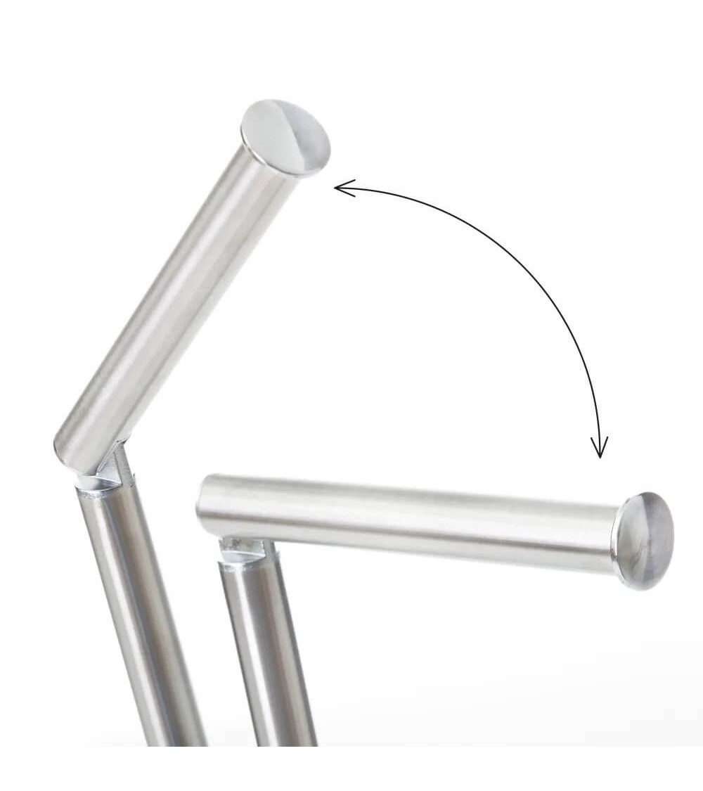 Dcasa Portarrollos Escobillero Gris De Acero Inoxidable De 65x12x16 Cm