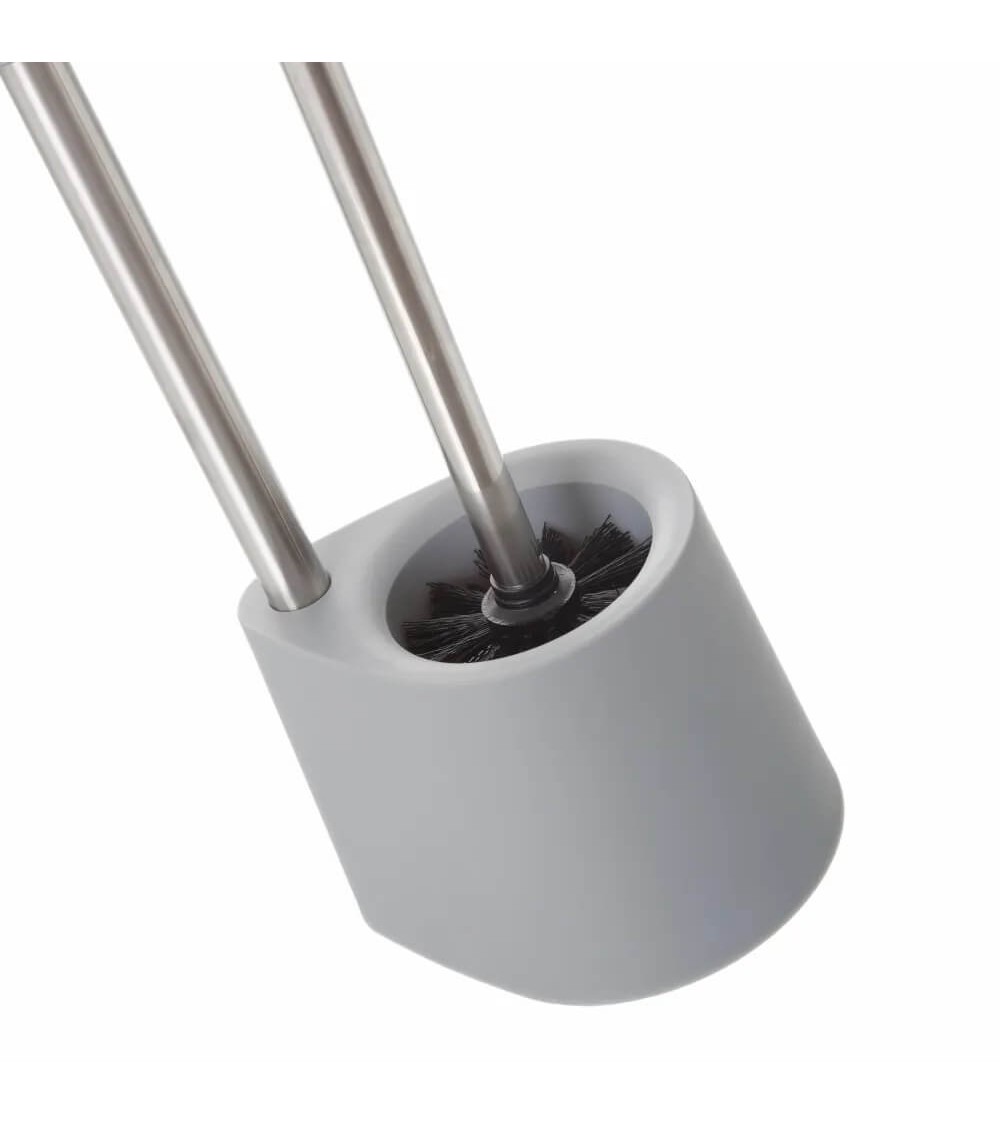 Dcasa Portarrollos Escobillero Gris De Acero Inoxidable De 65x12x16 Cm