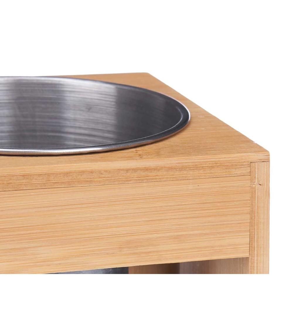 Dcasa Portautensilios Doble Bambu Metal Para Cocina Nórdico