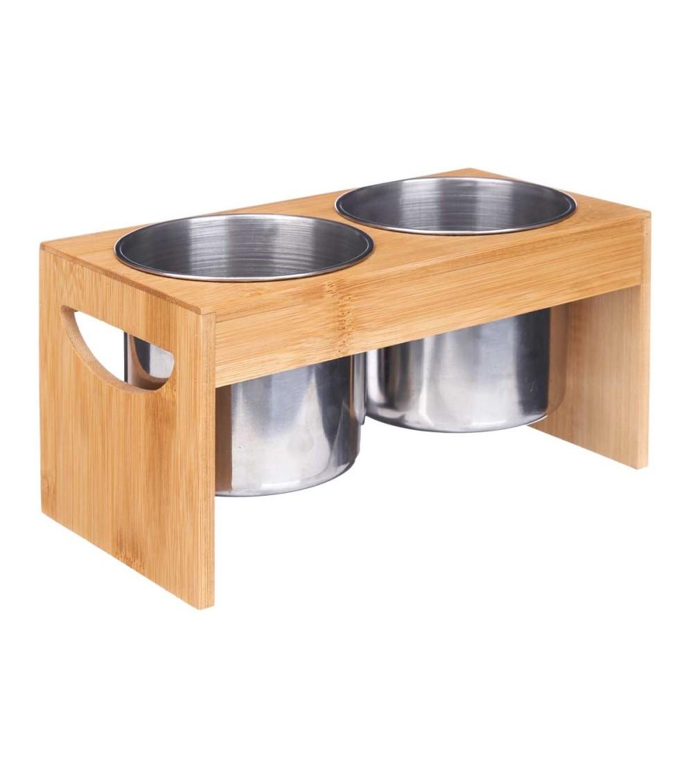 Dcasa Portautensilios doble bambu metal para cocina nórdico