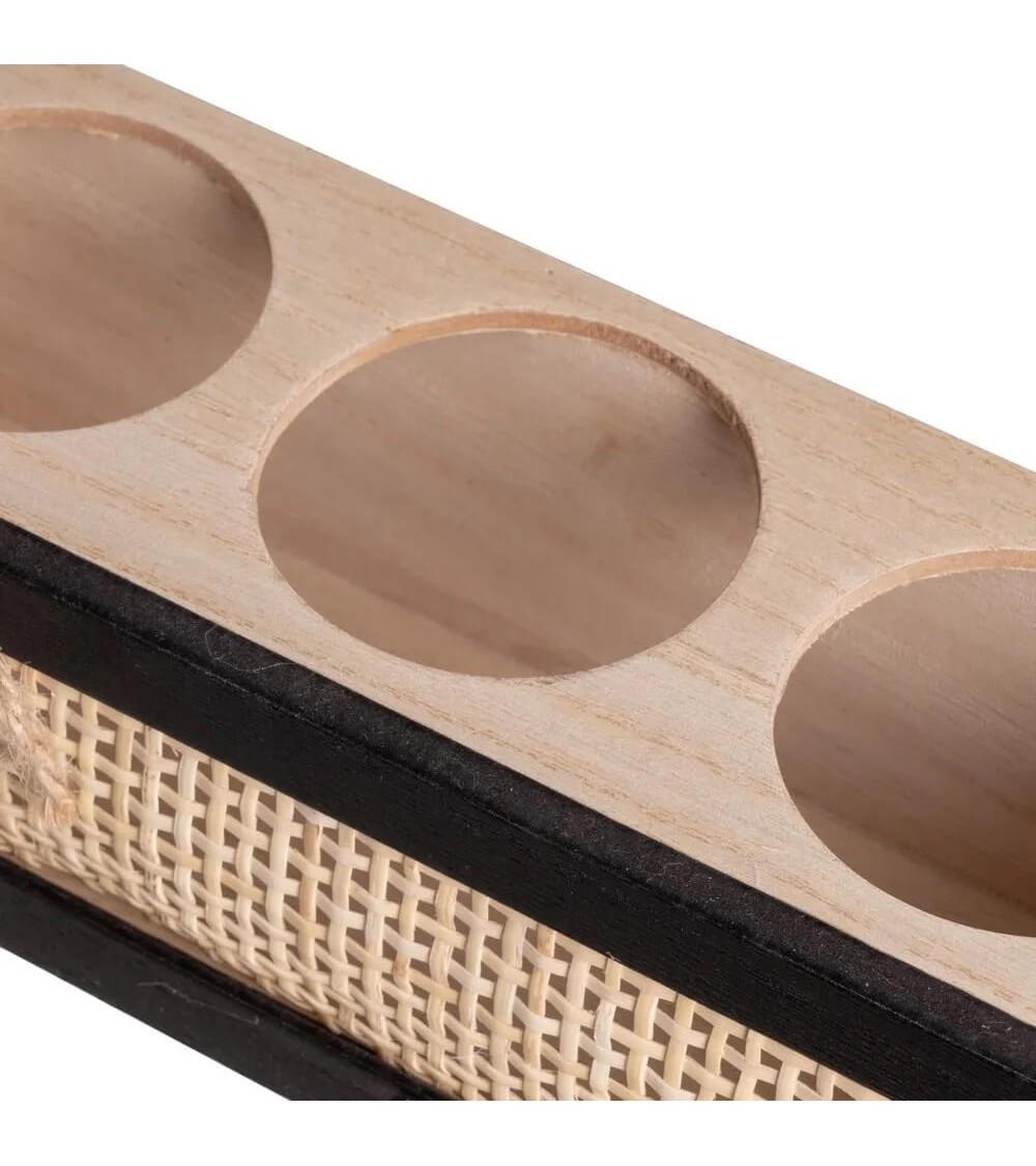 Dcasa Portavelas Triple Velas De Té Corazon De Madera Para Mesa