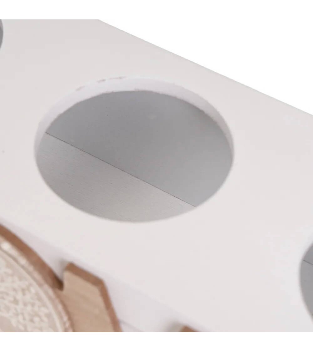 Dcasa Portavelas Triple Velas De Té Home De Madera Para Mesa