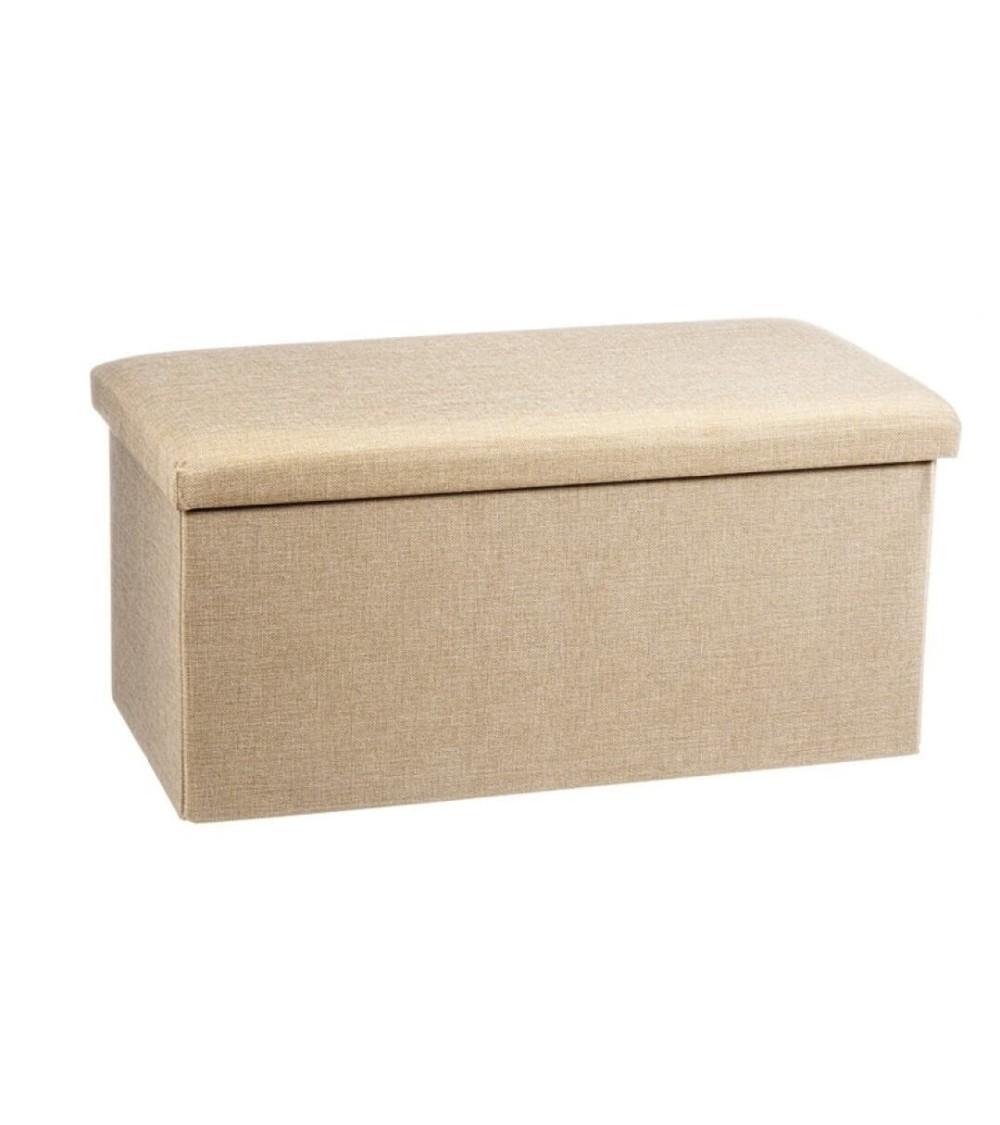 Dcasa Puff pongotodo plegable rectangular beige 76 cm