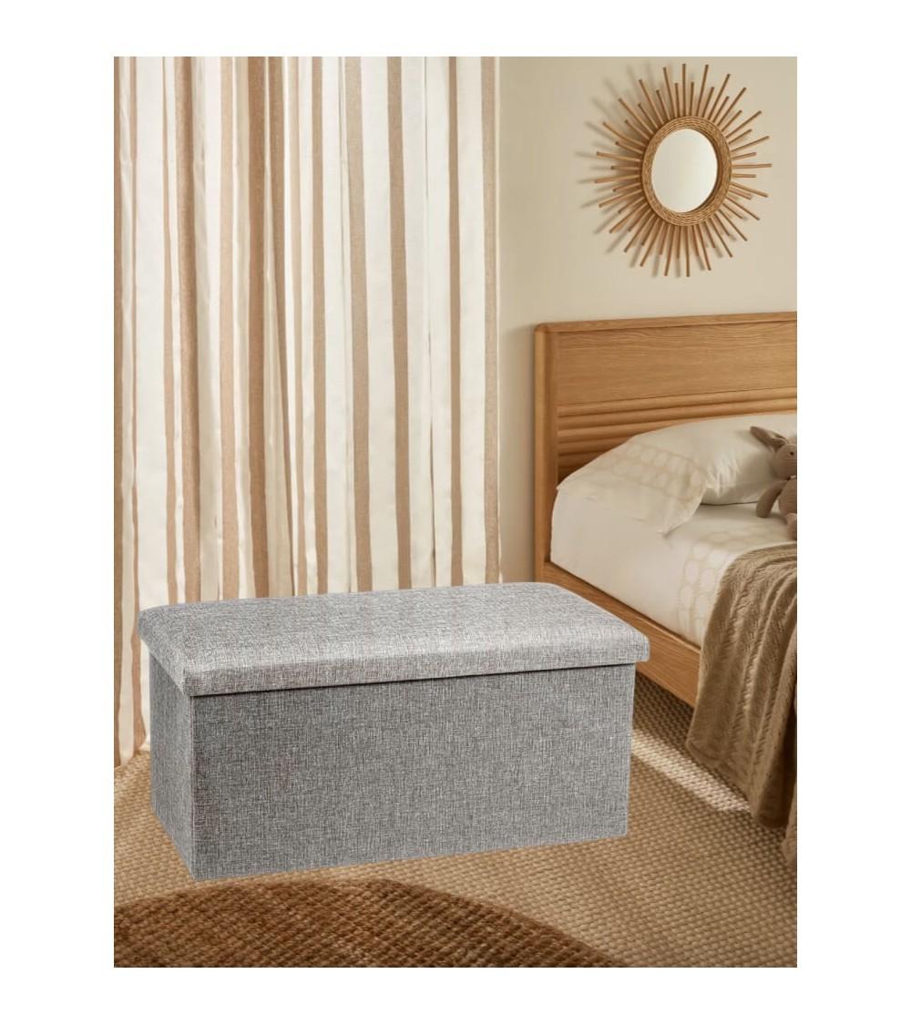 Dcasa Puff Pongotodo Plegable Rectangular Gris 76 Cm
