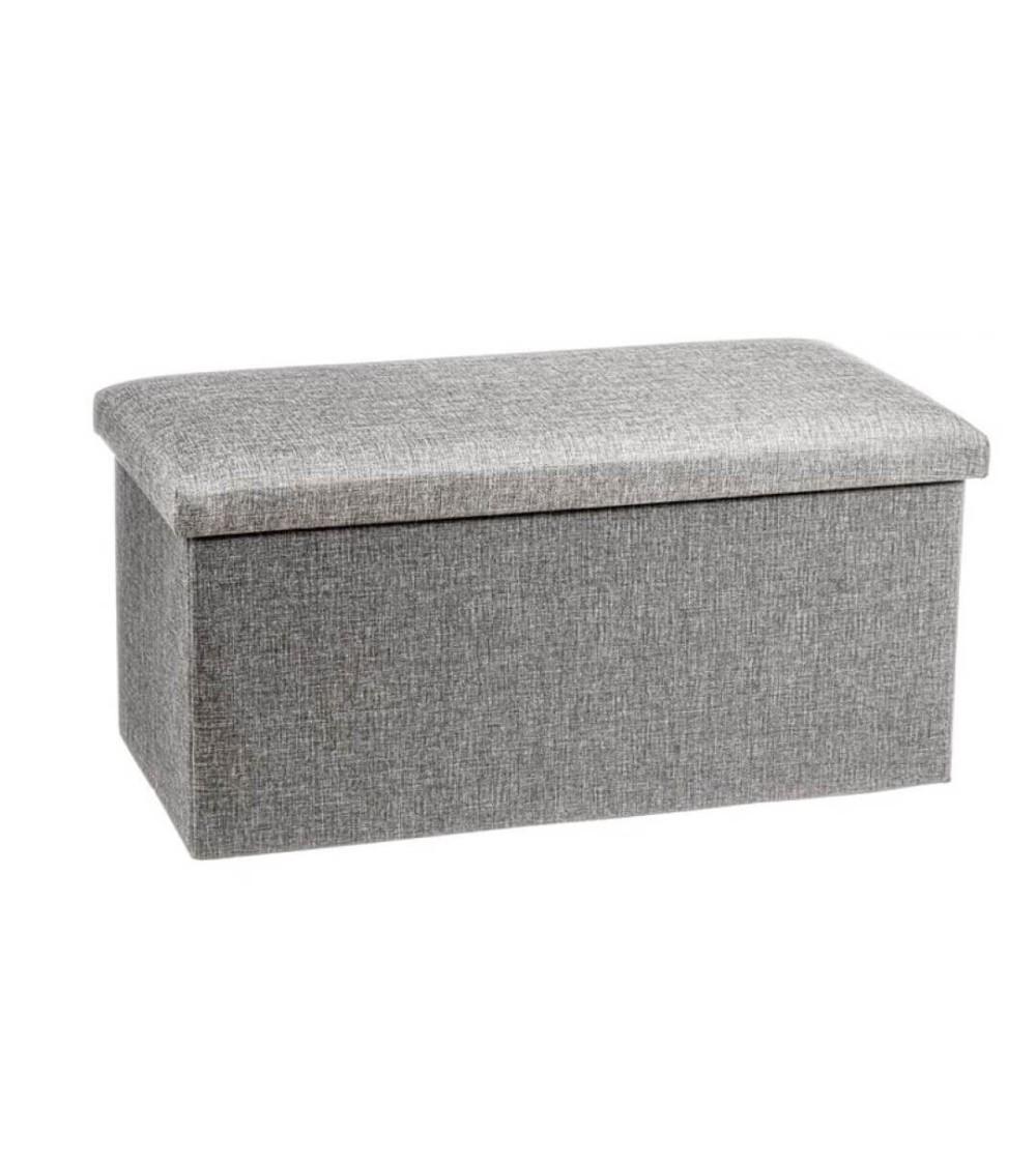 Dcasa Puff pongotodo plegable rectangular gris 76 cm