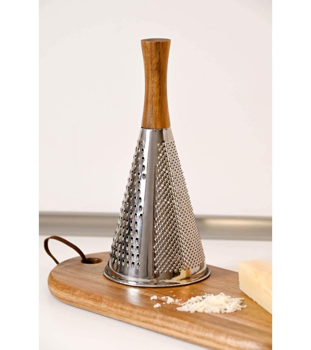Dcasa Rallador Multiusos Plateado De Acero Inoxidable Con Mango De Madera De 11x11x24 Cm