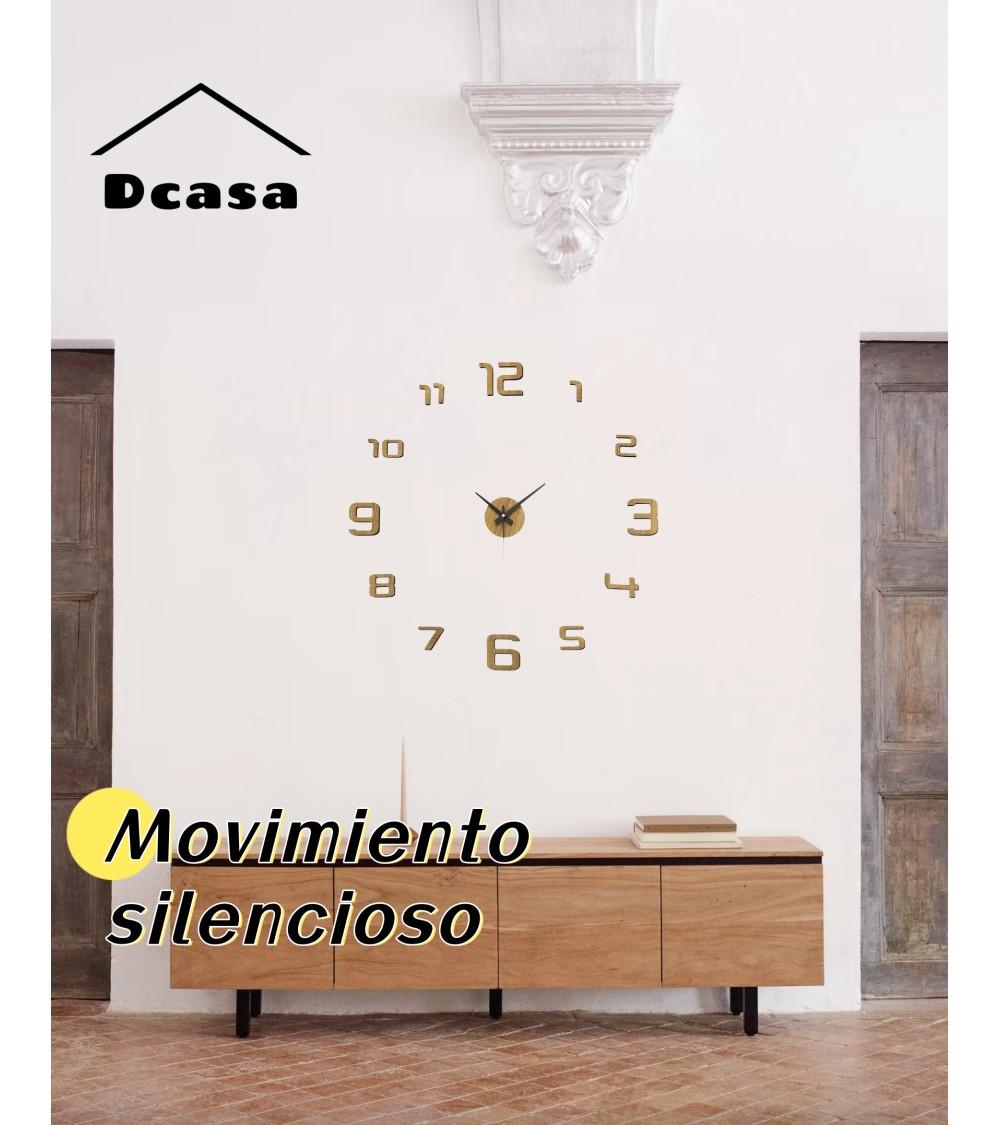Dcasa Reloj De Pared Adhesivo Beige De Polipropileno De 60 Cm