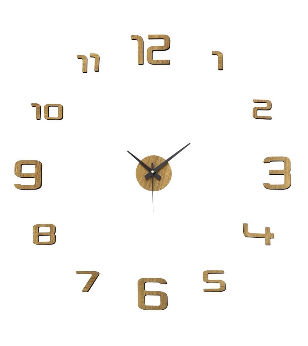 Dcasa Reloj de pared adhesivo beige de polipropileno de 60 cm