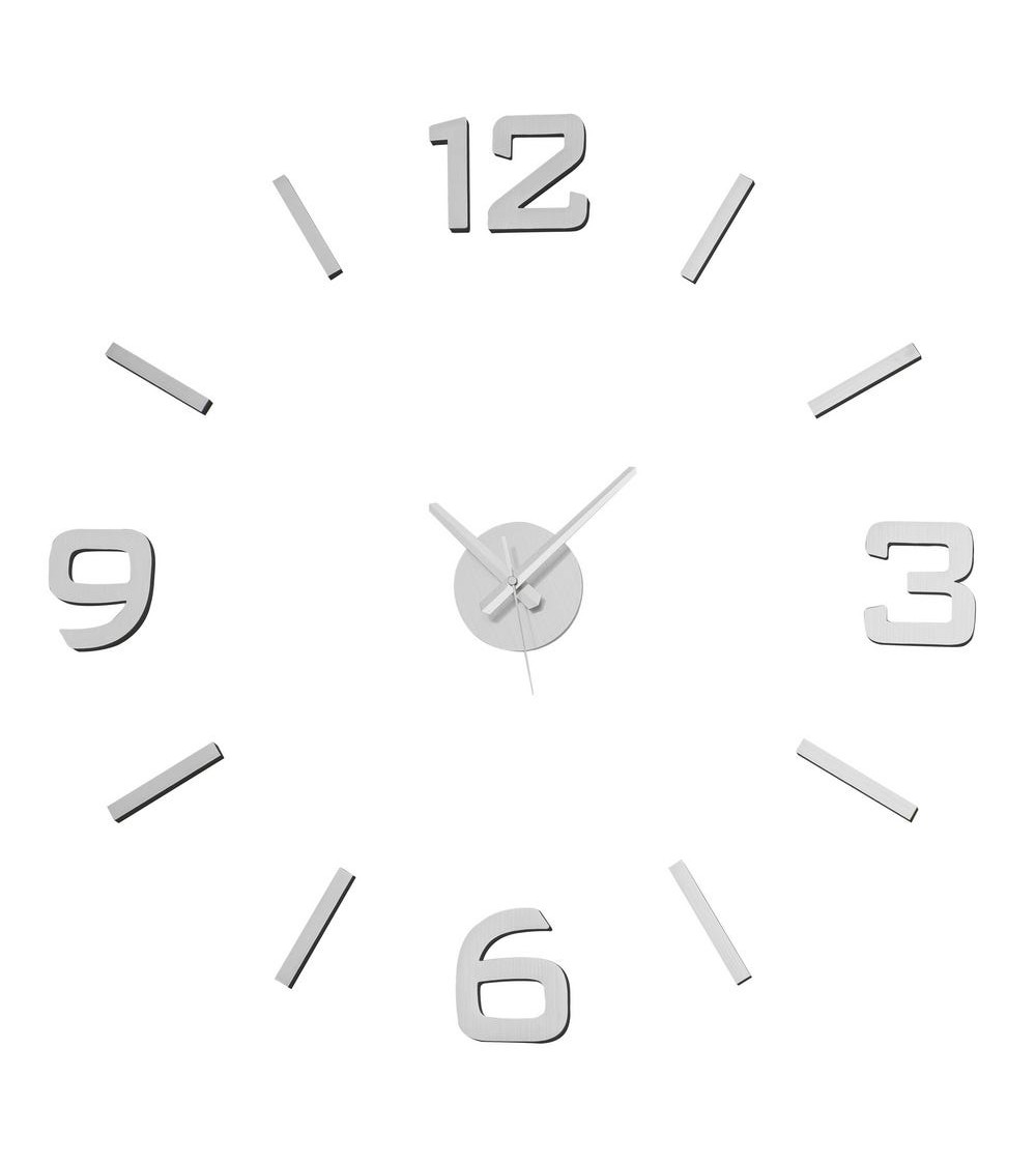Dcasa Reloj de pared adhesivo plateado de polipropileno de 60 cm