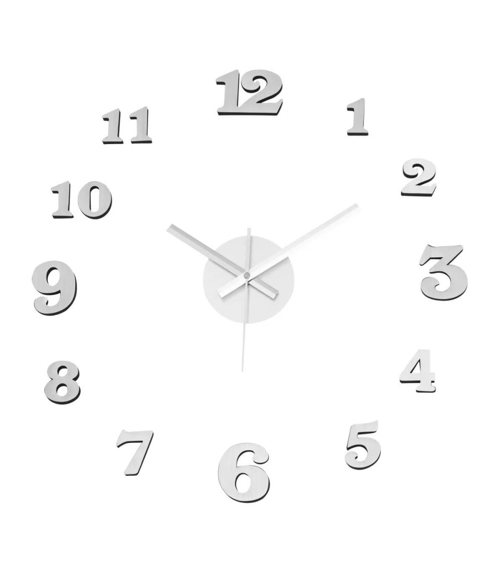Dcasa Reloj de pared adhesivo plateado de polipropileno de 60 cm
