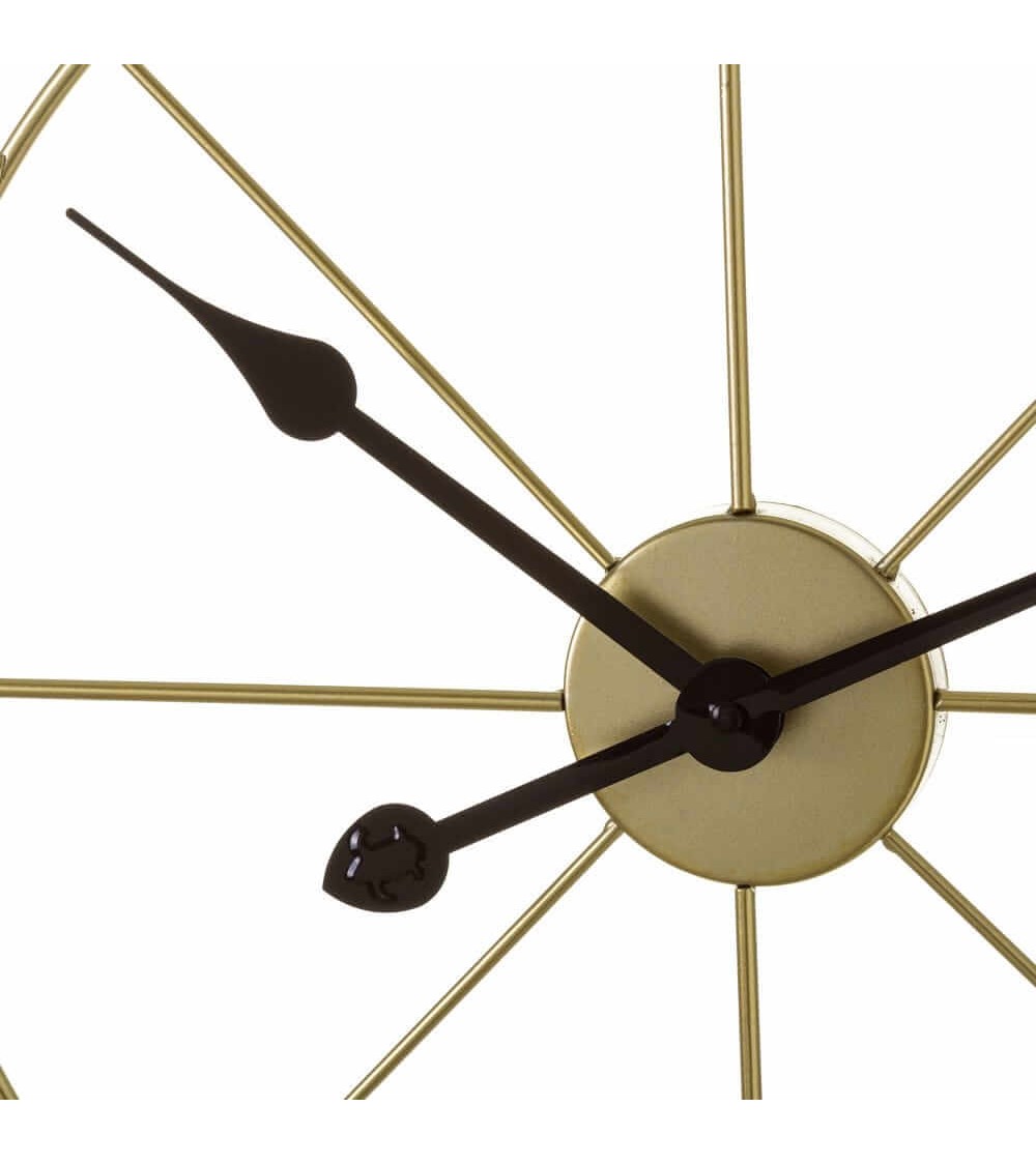 Dcasa Reloj De Pared Grande Dorado De Metal De 64 Cm