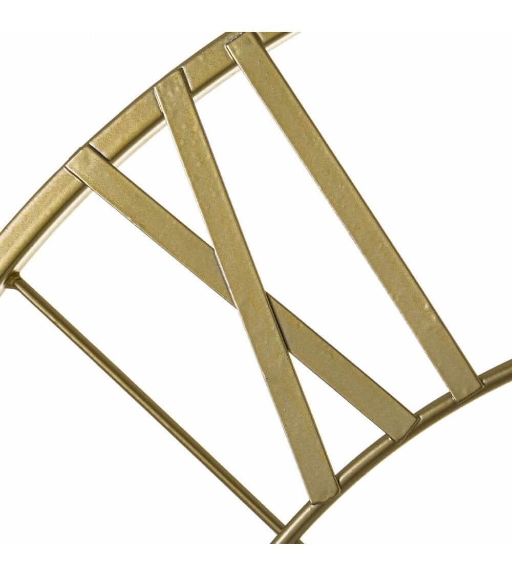 Dcasa Reloj De Pared Grande Dorado De Metal De 64 Cm