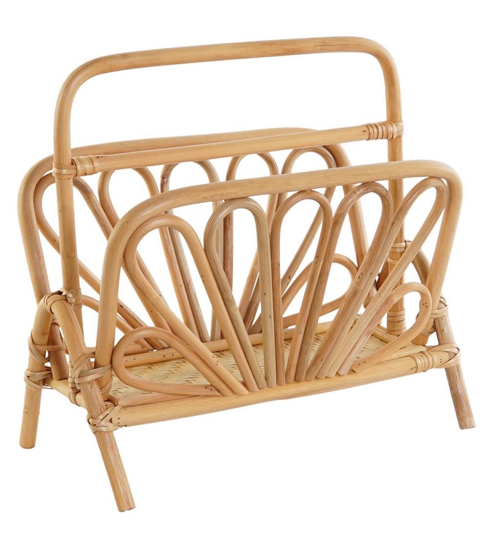 Dcasa Revistero para suelo de rattan natural sol nacido 44x27x41 cm