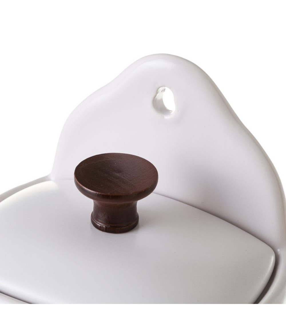 Dcasa Salero Con Cenefa De Stoneware Blanco De 12x8x15 Cm