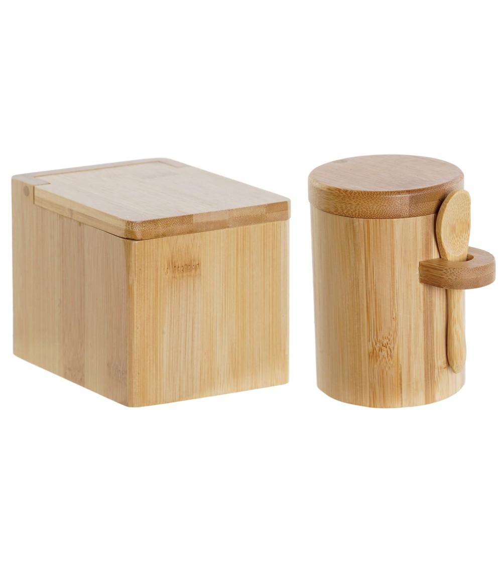 Dcasa Salero y Azucarero bambu natural para cocina sol nacido