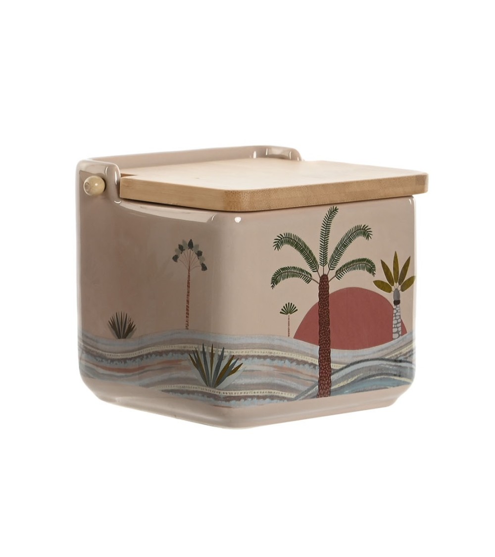 Dcasa Salero Y Azucarero Dolomite Con Tapa De Bambu Calima